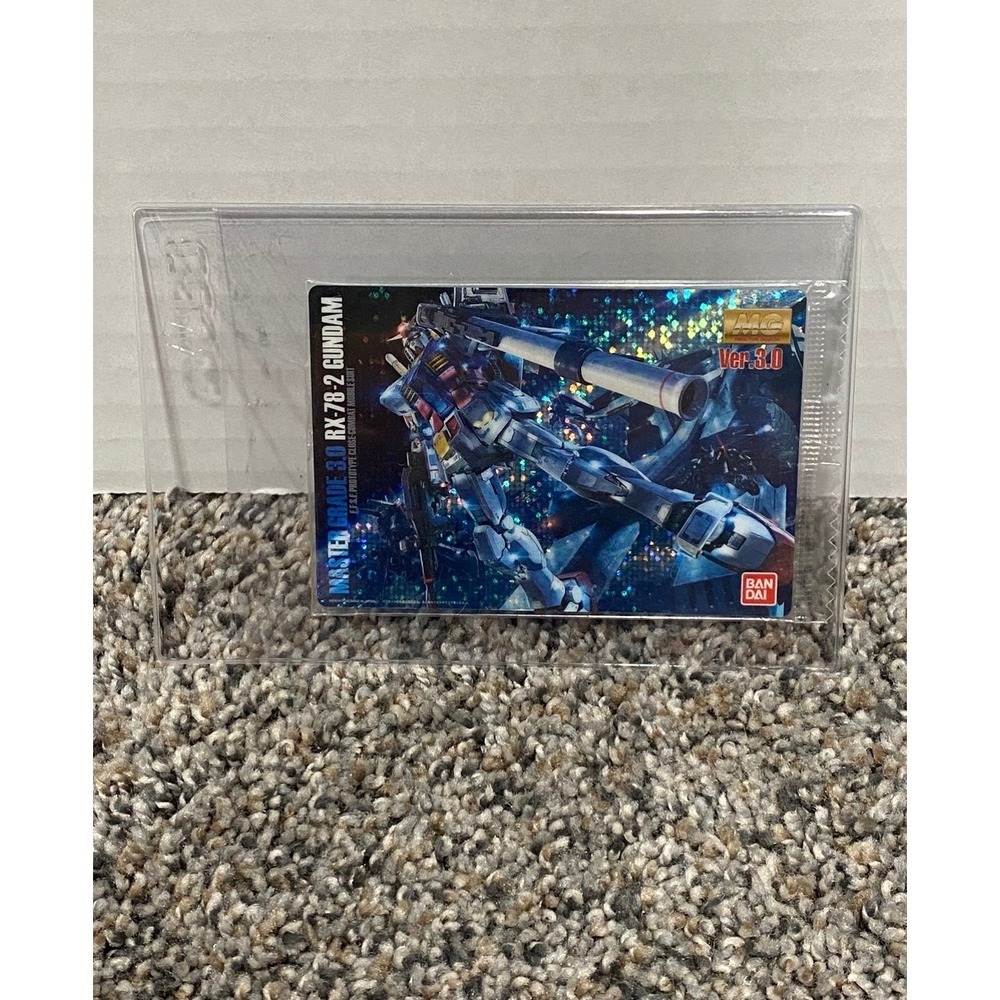 Bandai Gundam Card Unisex MG RX-78-2 Ver 3.0 Holographic Blue OS Excellent